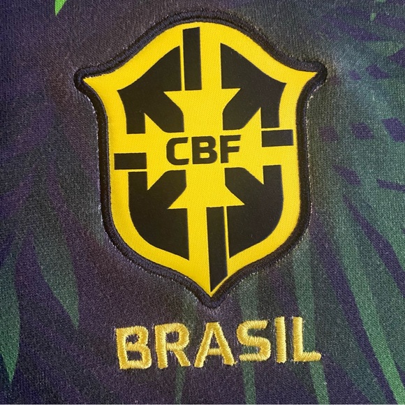 Nike Brazil National Team Hoodie Men M Soccer Tropical Leaves Football - Picture 6 of 15